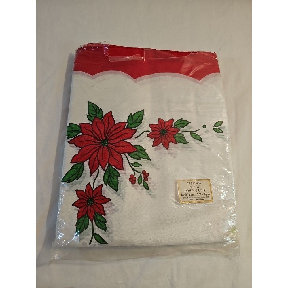 Vintage 12 Napkins 20x20 Christmas Cheer New open pack